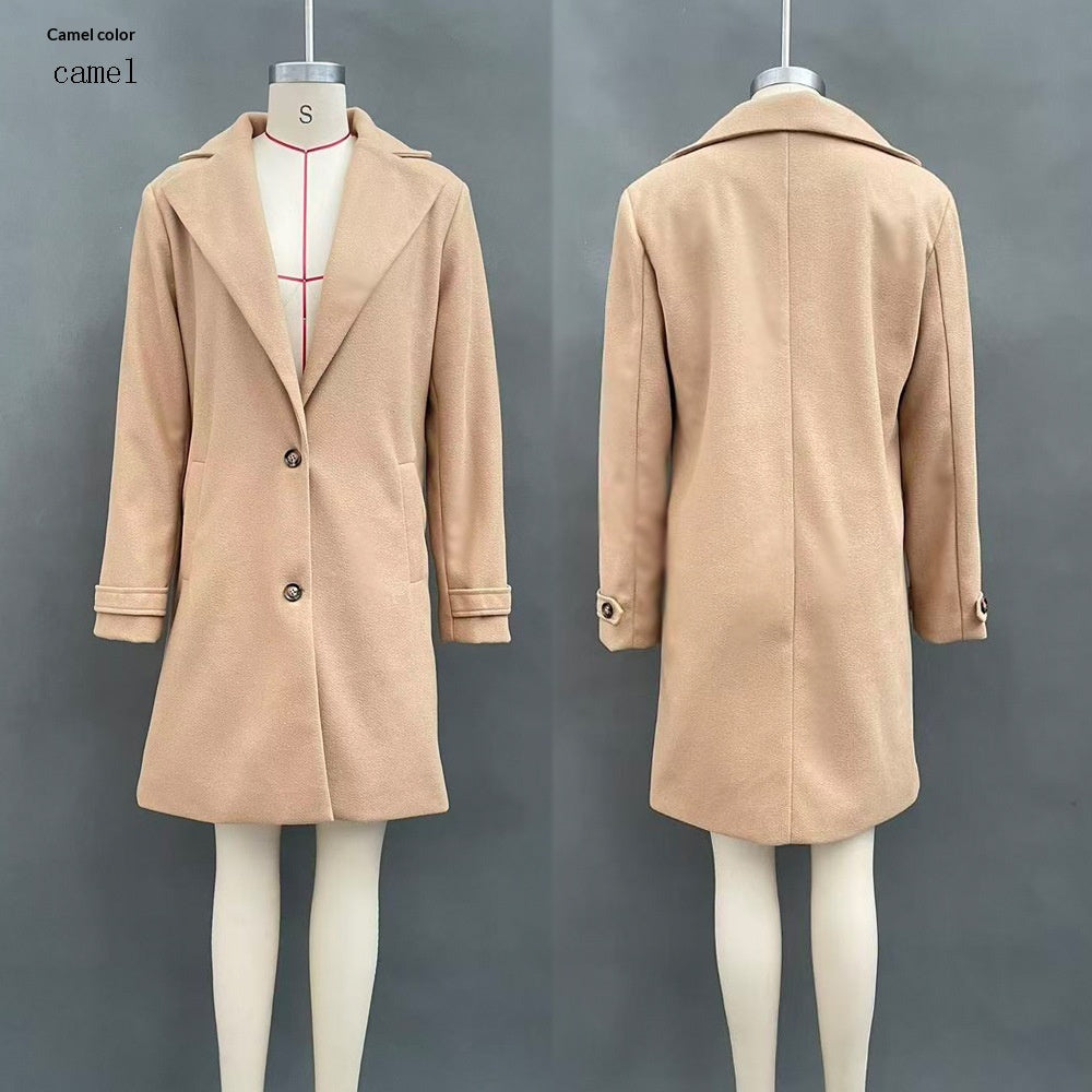Manteau mi-long femme a revers - Retro et chic