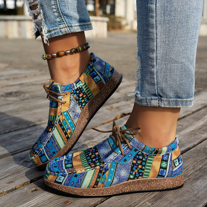 Casual Sneakers with Lively Patchwork – Elegant Footwear for Every Day