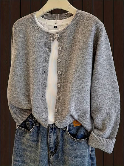Cardigan court femme col rond - Doux et facile