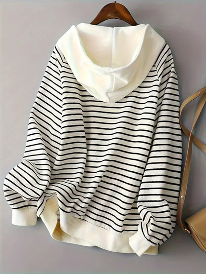 Veste légère à capuche rayée pour femme – Tenue décontractée confortable