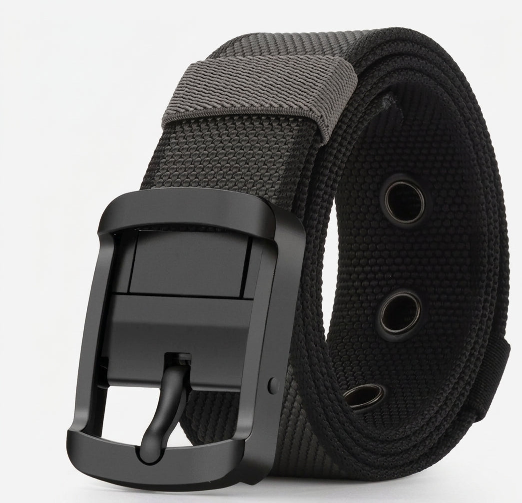 Rotating nylon belt for men – Versatile style with double-sided prong buckle