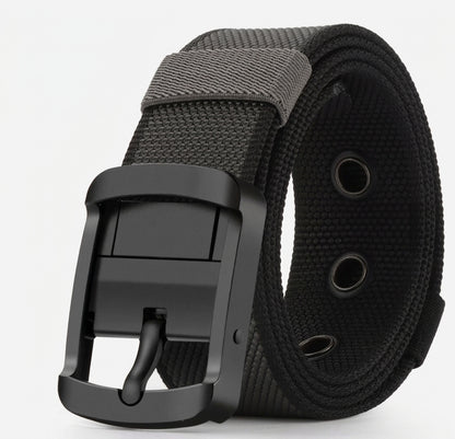 Rotating nylon belt for men – Versatile style with double-sided prong buckle