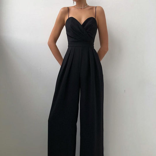 Combinaison femme a bretelles fines - Fluide et elegante
