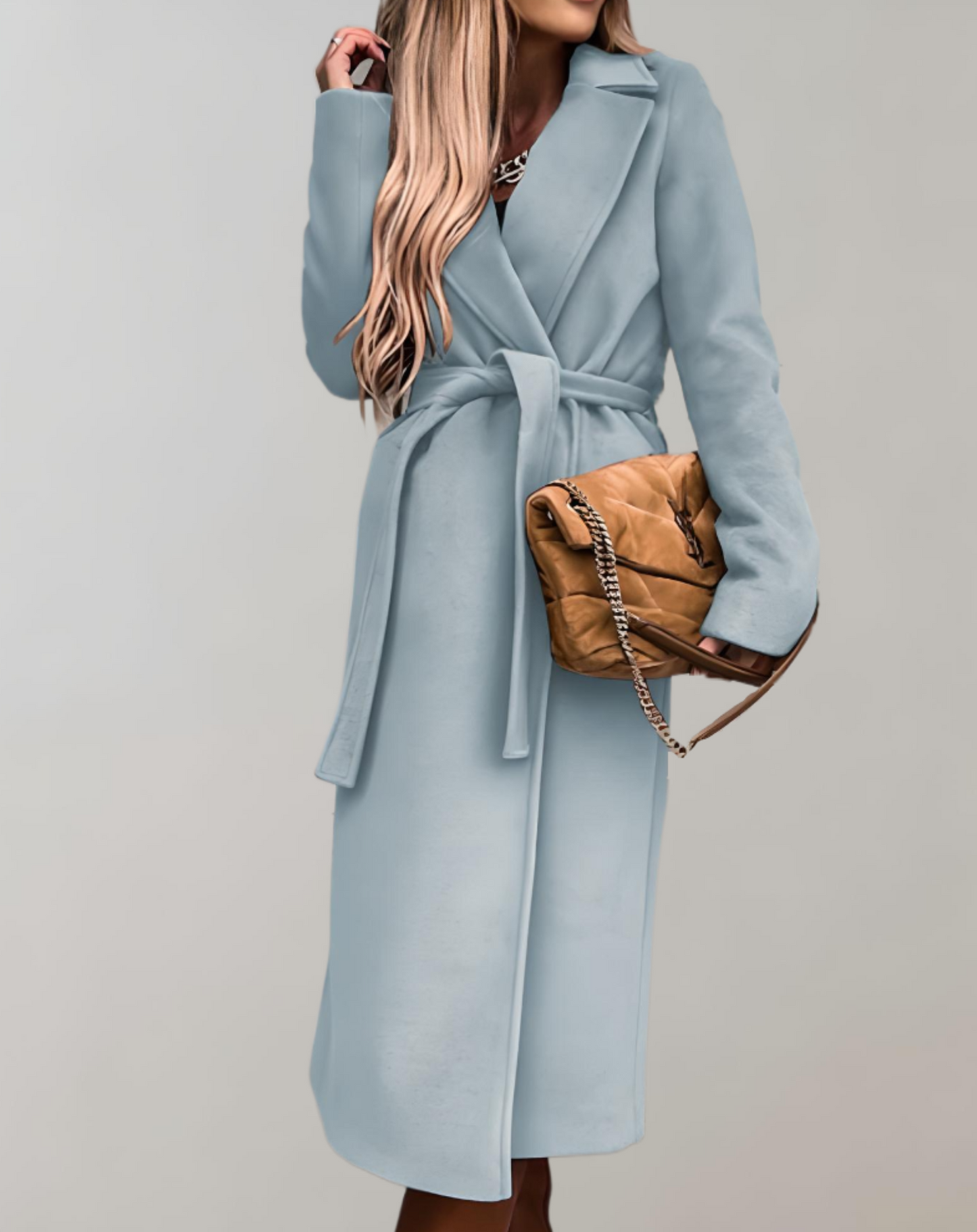 Manteau Long Ceinturé pour Femme – Luxe Épais Confortable Élégant