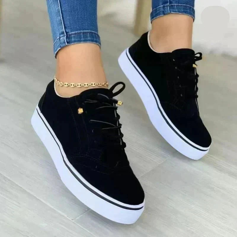 Baskets Orthopédiques En Daim À Lacets Pour Femme – Chaussures De Marche Confortables