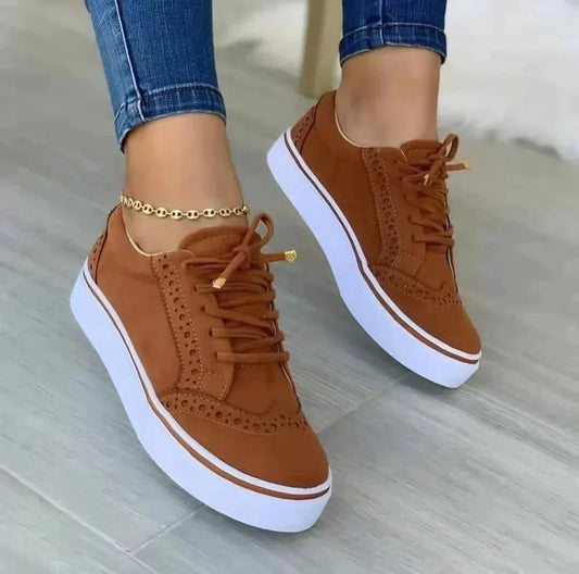 Baskets Orthopédiques En Daim À Lacets Pour Femme – Chaussures De Marche Confortables