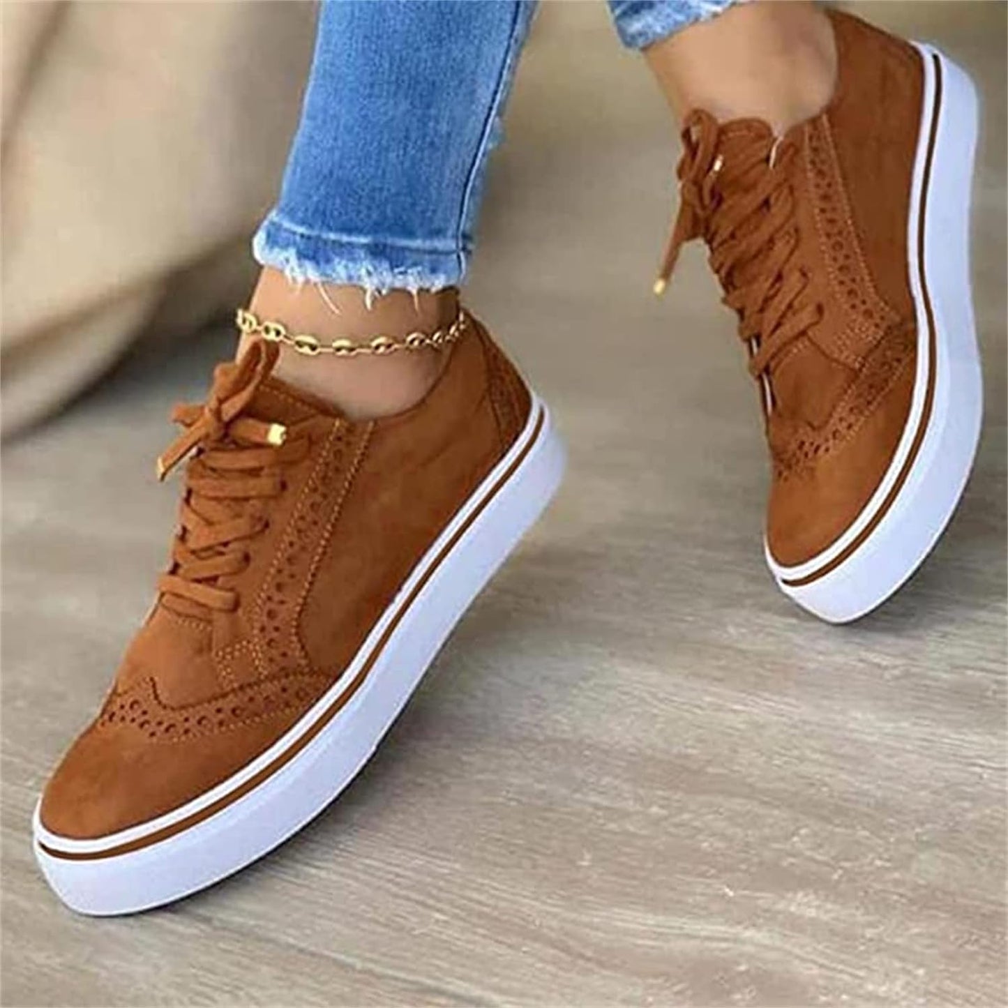 Baskets Orthopédiques En Daim À Lacets Pour Femme – Chaussures De Marche Confortables