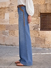 Vaqueros anchos de mujer con cordón - Modernos y cómodos