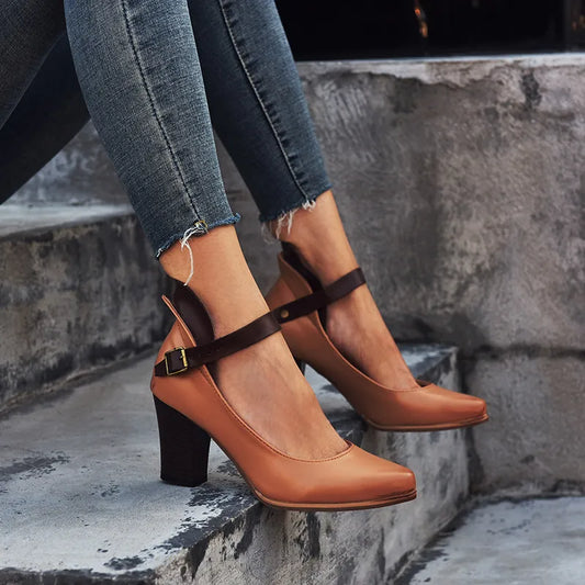 Chaussure Talon Bloc Boucle Confortable Élégante Femmes – Confiance, Stabilité