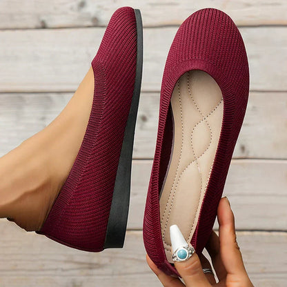 Chaussures Plates Femme Antidérapantes en Maille Légère – Confort Respirant pour Travail et Marche