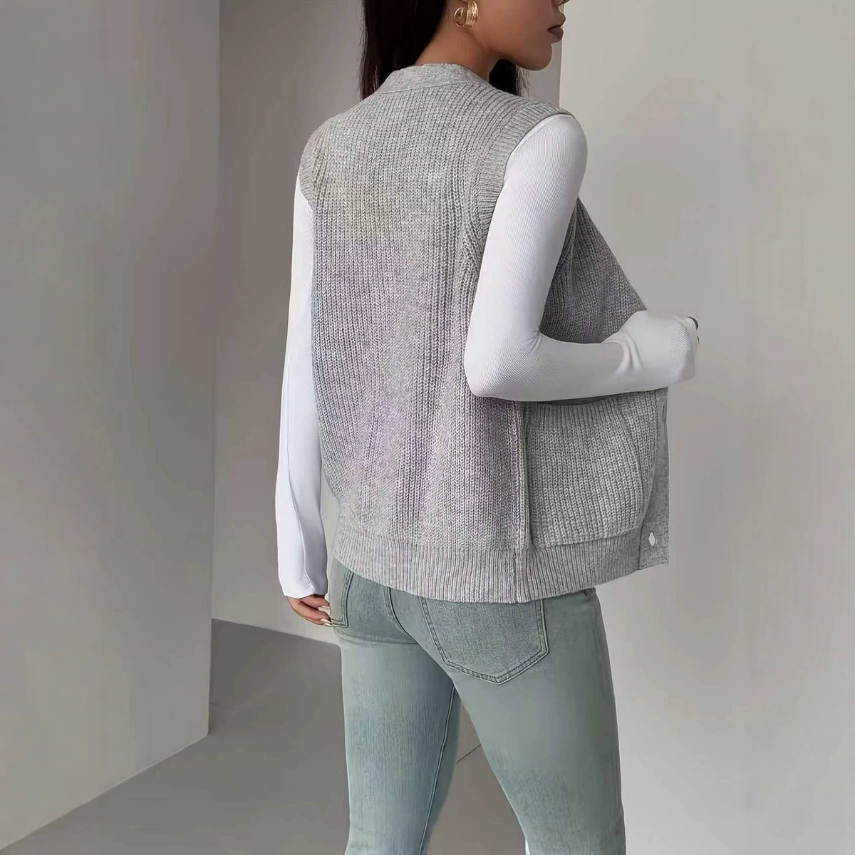 Gilet pull femme boutonne - Ample et confortable