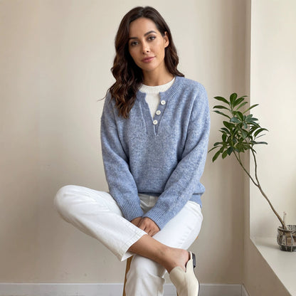 Women's two-piece zip-neck sweater - Modern and cozy