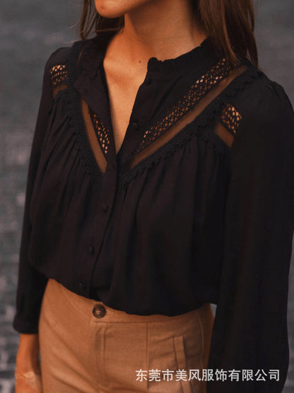 Top da donna con inserto in pizzo - Semplice e femminile