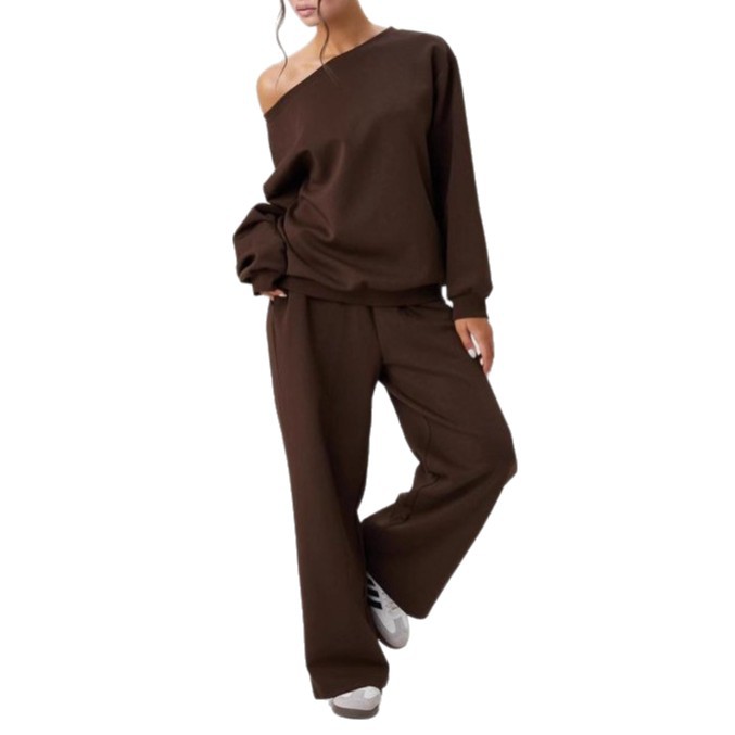 Ensemble Deux Pièces Femme Décontracté – Style Sport Chic Épaules Dénudées