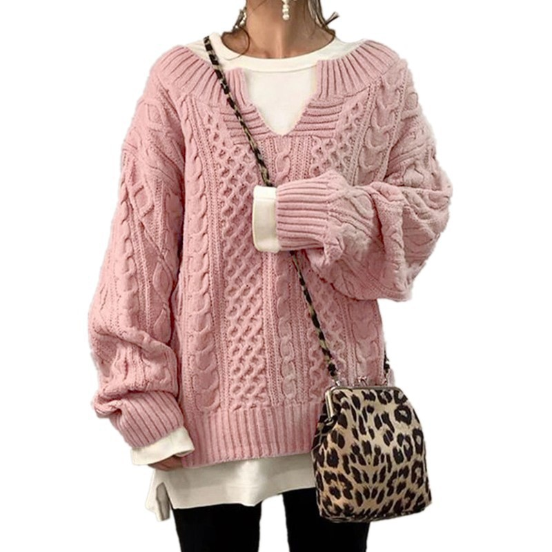 Pull epais femme torsade - Chaud et decontracte
