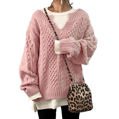 Pull epais femme torsade - Chaud et decontracte