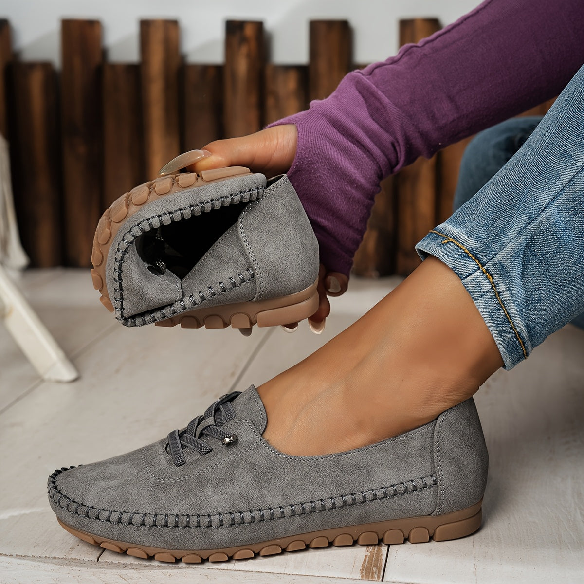 Mocassins femme de soutien pour pieds sensibles - Confortables et stables