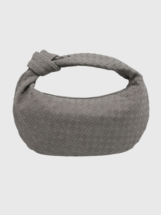 Medium Women's Braided Suede-Effect Bag – Elegant Knotted Everyday Style
