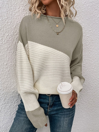Women's relaxed-fit color-block sweater - Modern and soft