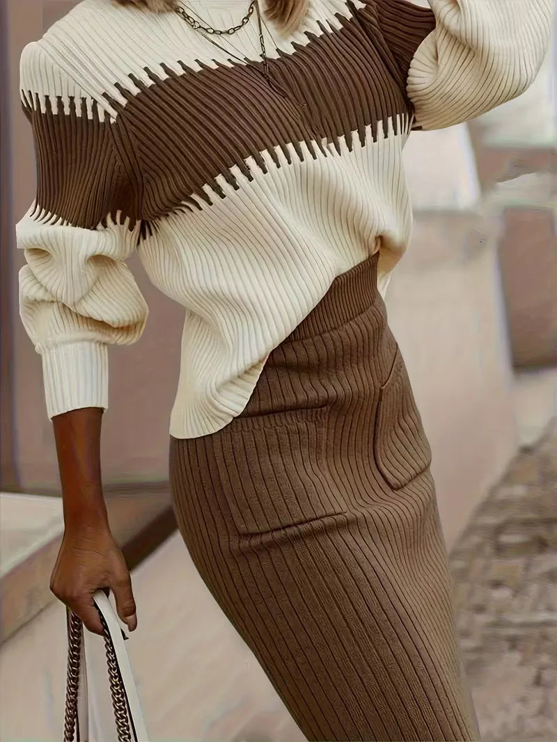 Ensemble deux pieces texture cotelee - Coordonne et confortable