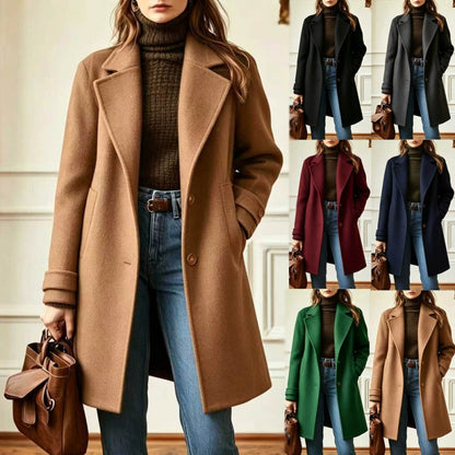 Manteau mi-long femme a revers - Retro et chic