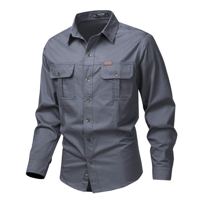 Chemise Cargo à Manches Longues Premium pour Homme – Vêtement de Travail Décontracté à Coupe Ample