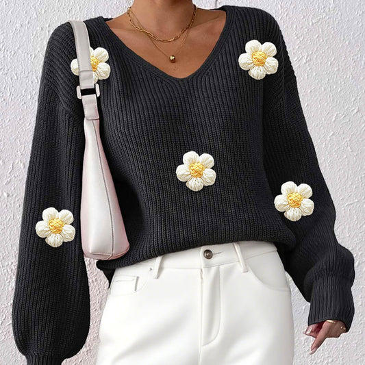 Pull floral patchwork femme - Texture et elegant