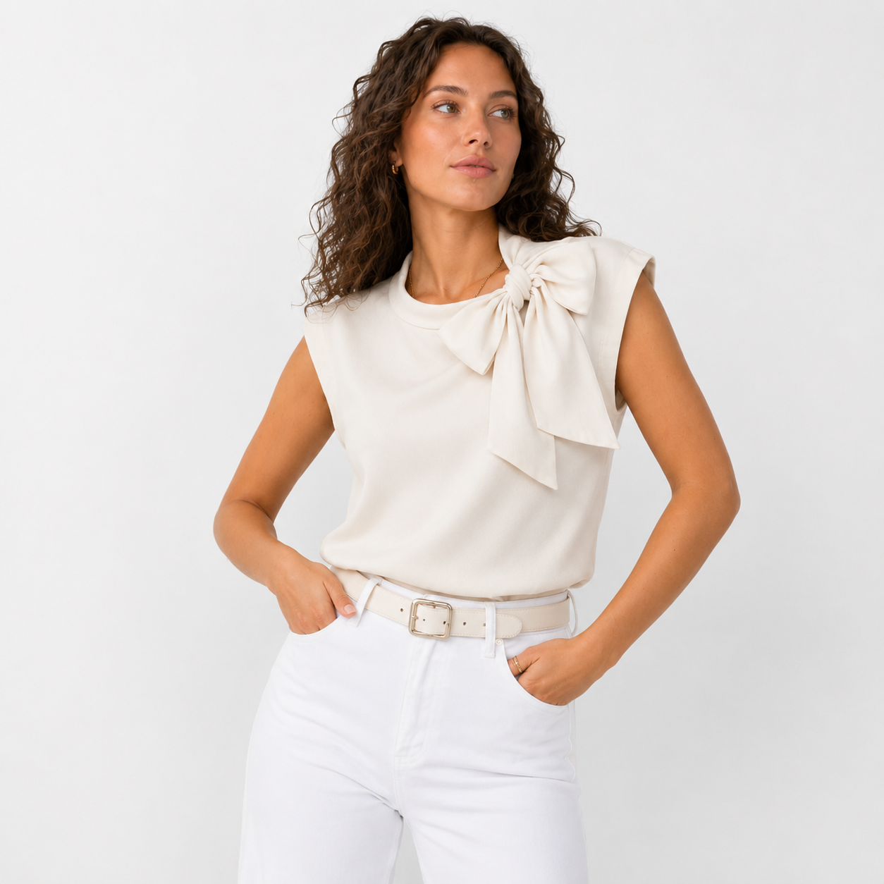 Chemisier femme à nœud élégant – Blouse fluide et raffinée