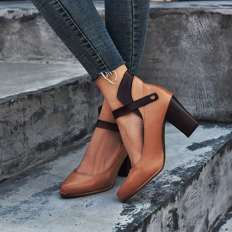 Chaussure Talon Bloc Boucle Confortable Élégante Femmes – Confiance, Stabilité