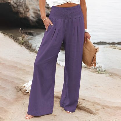 Pantaloni donna larghi e fluidi con vita comoda