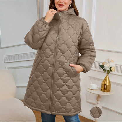 Cappotto trapuntato da donna di media lunghezza - Caldo e ampio