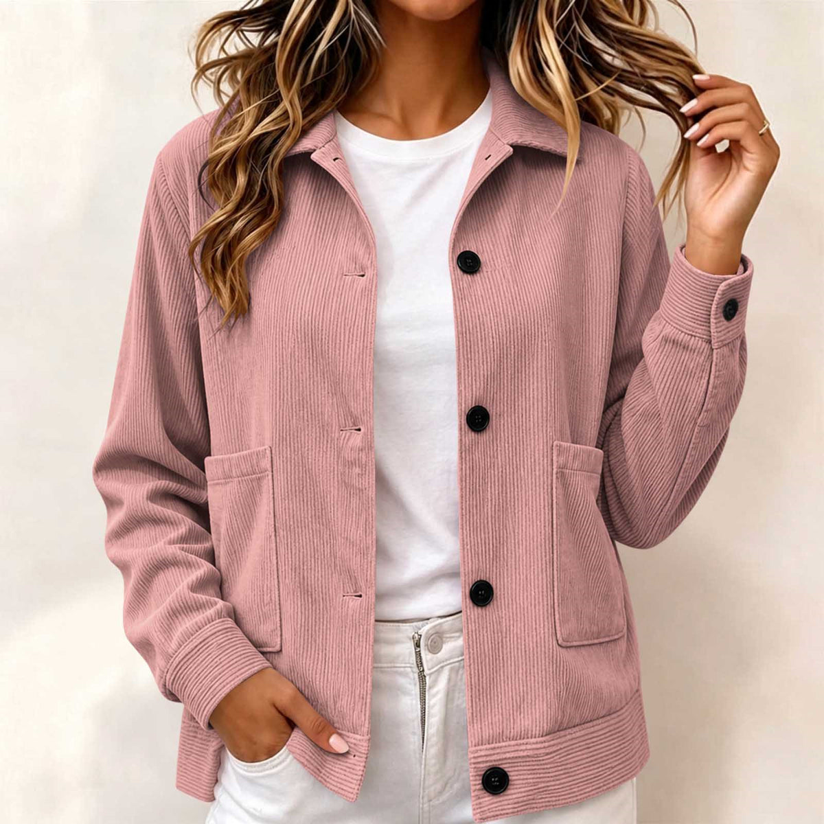 Giacca casual da donna con revers - Semplice e raffinata