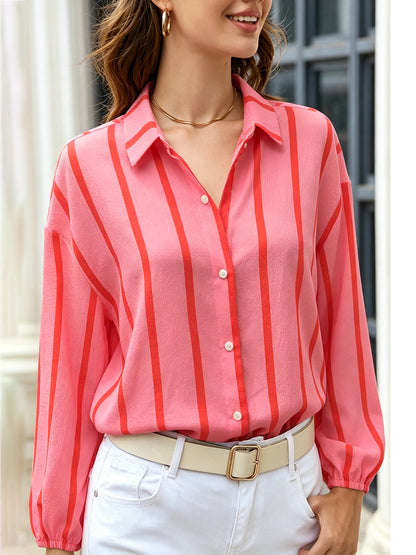 Blouse rayee femme a manches bouffantes - Legere et feminine