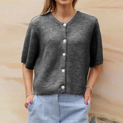 Women's short-sleeved streetwear cardigan - Modern and lightweight