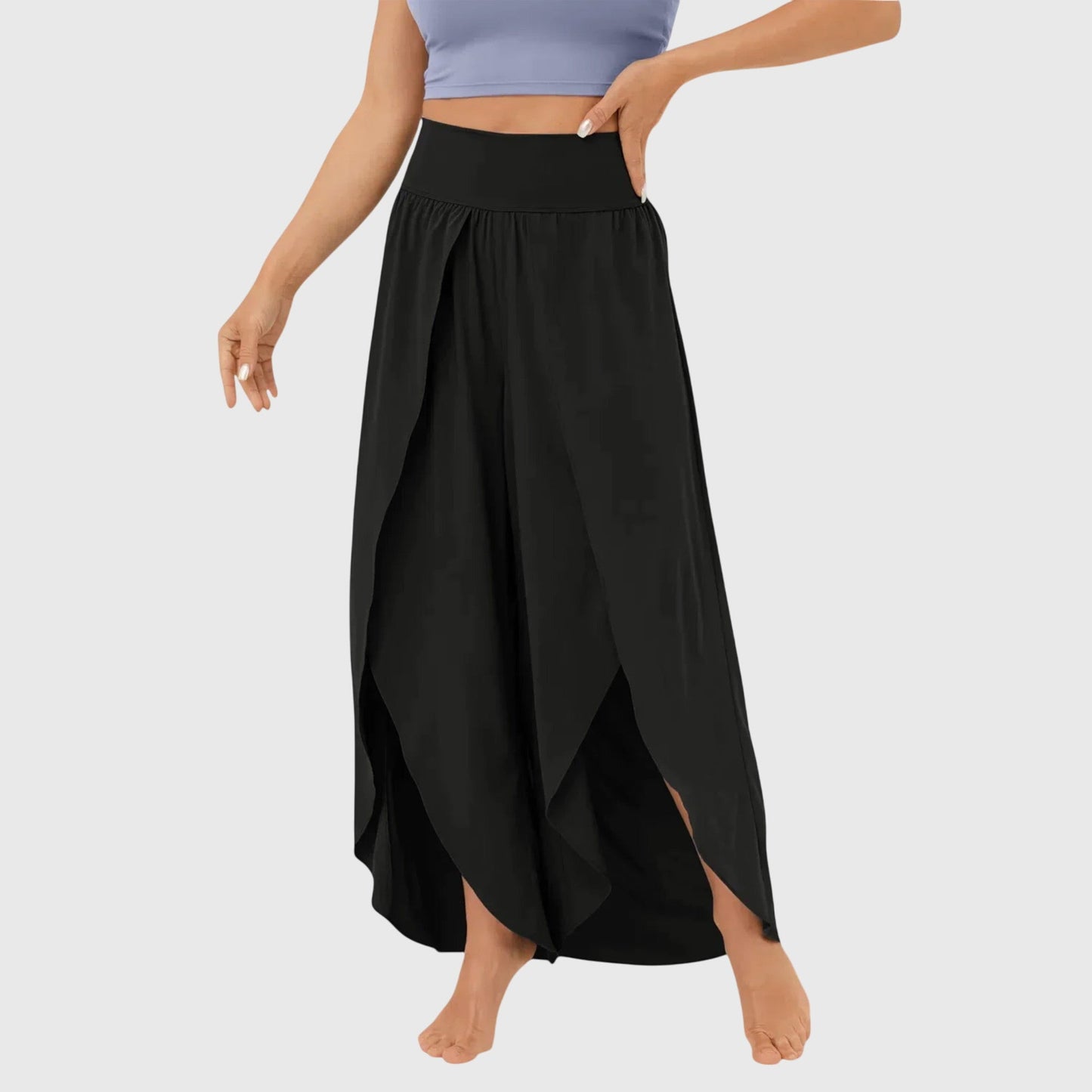 Pantalon d'ete femme jambe large - Fluide et decontracte