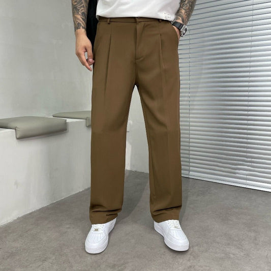 Elegant Men's Wide-Leg Trousers – Oversized Suit Trousers