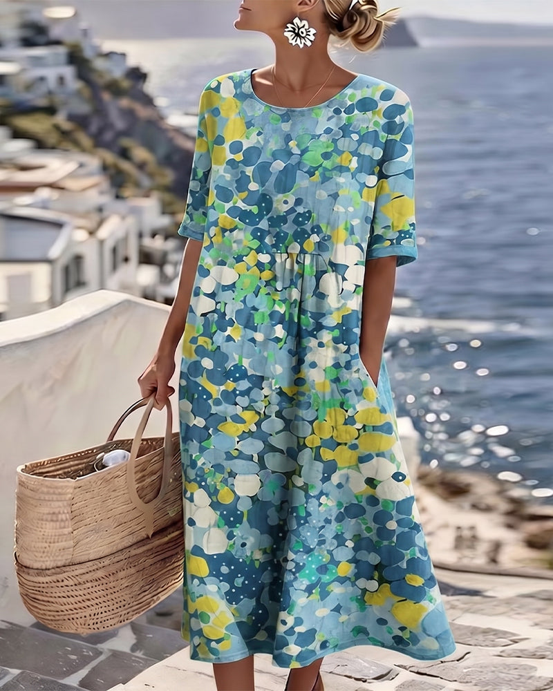 Robe imprimee femme coupe ample - Souple et decontractee