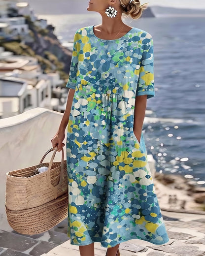 Robe imprimee femme coupe ample - Souple et decontractee