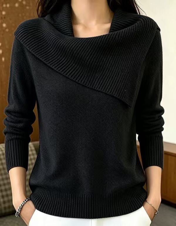 Pullover da donna casual con colletto rovesciato: comodo e versatile