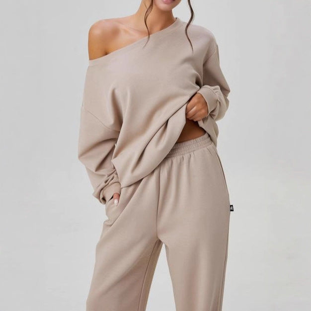 Ensemble Deux Pièces Femme Décontracté – Style Sport Chic Épaules Dénudées