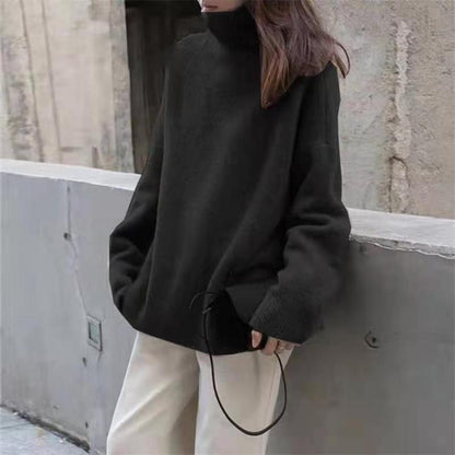 Pull à Col Roulé Ample et Douillet pour Femme – Vêtement d’Extérieur Automne Hiver