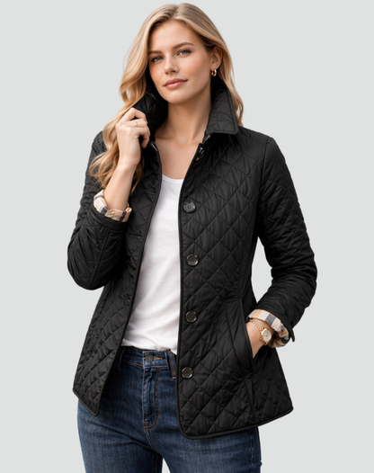 Veste femme matelassee a col et boutons - Elegante et pratique