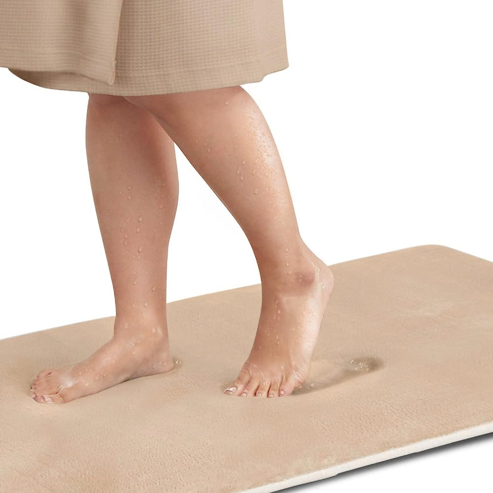 Tapis de Bain en Mousse à Mémoire de Forme Luxe Premium – Tapis de Salle de Bain Antidérapant à Séchage Rapide, Doux et Confortable pour Douche et Baignoire