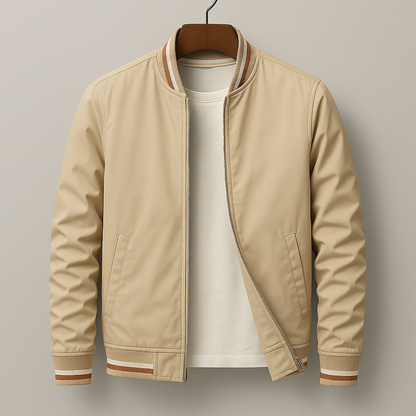 Veste Bomber Homme Légère à Zip – Veste Décontractée avec Bord Côtelé