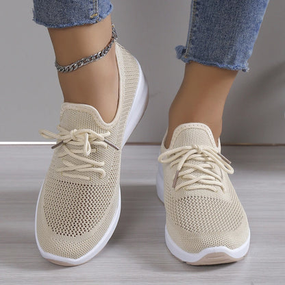 Baskets Légères Respirantes à Lacets Femme – Chaussures Confortables et Stylées