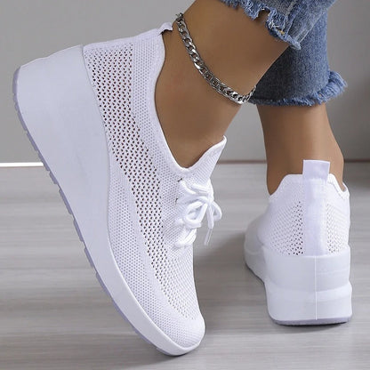 Baskets Légères Respirantes à Lacets Femme – Chaussures Confortables et Stylées