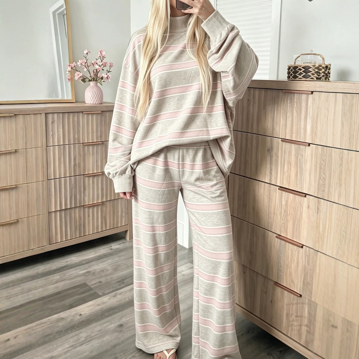 Completo casual da donna a righe - Coordinato e facile