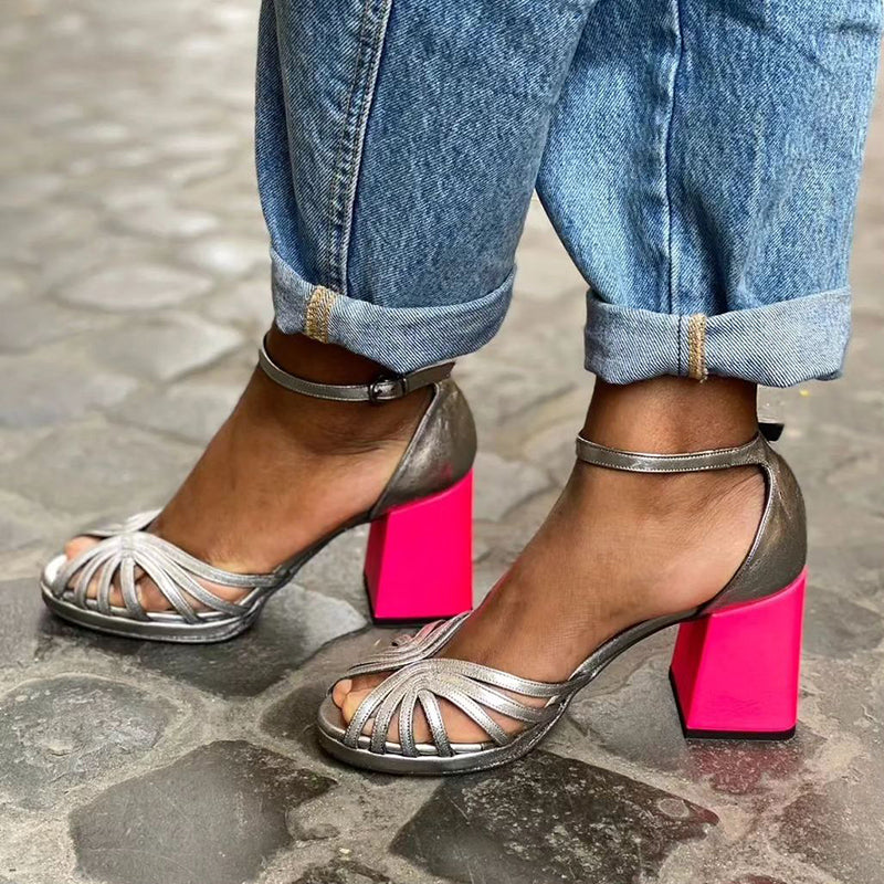 Sandales Femme à Talon Bloc Ouvert – Chaussures d’Été Confortables et Élégantes