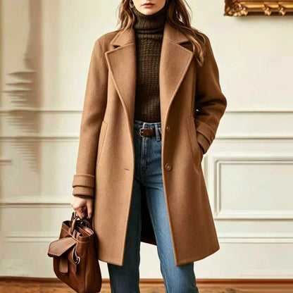 Manteau mi-long femme a revers - Retro et chic