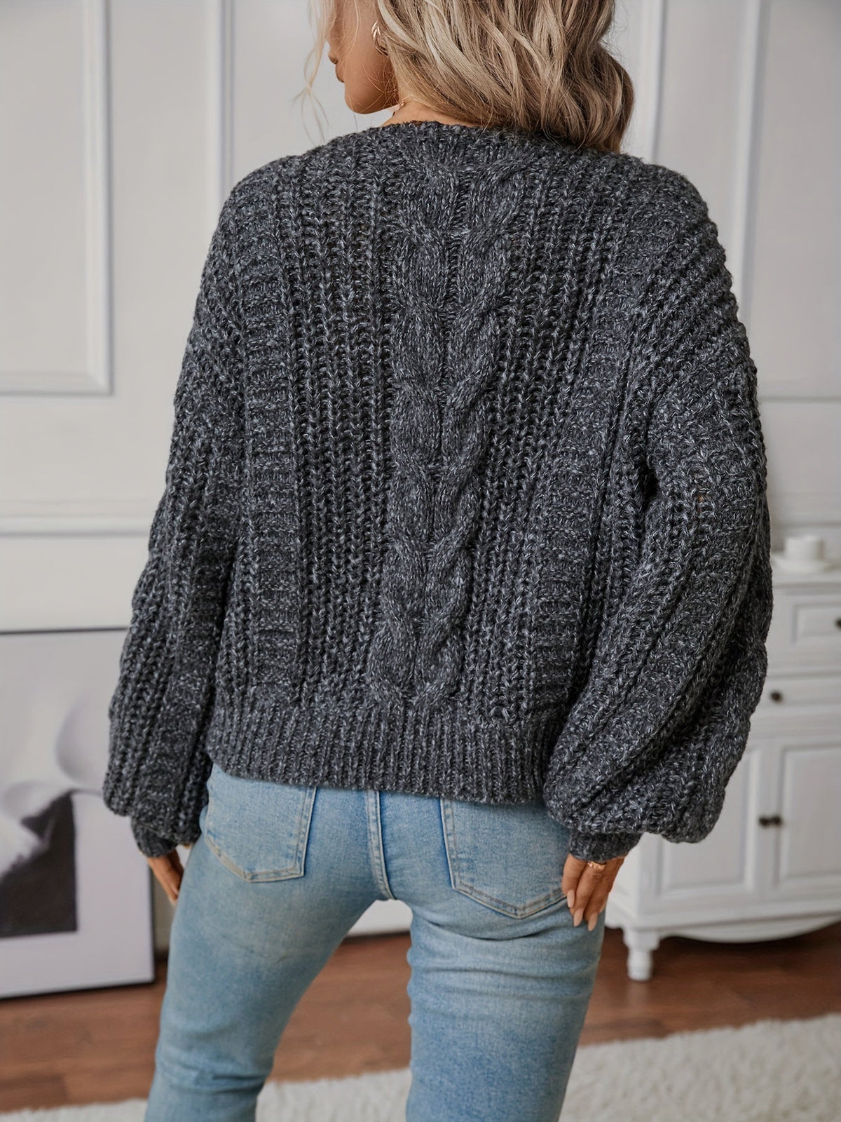 Jersey de punto trenzado para mujer – Suave y acogedor